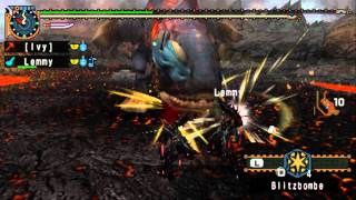 ⊂MHFU/MHP2G⊃ [HR8] Lavasioth vs. Hammer \u0026 HH [Adrenaline +2] in 3'47