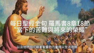 每日聖經金句 羅馬書8章18節:  “當下的苦難與將來的榮耀”