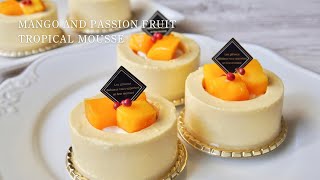 マンゴーとパッションのトロピカルムースの作り方〜Mango and passion fruit tropical mousse cake