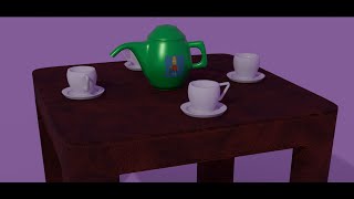 Tutorial de Blender - mesa, tazas y tetera - Practica