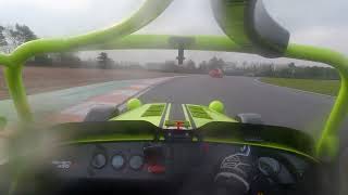 Caterham 620R Taking On A Very Wet and Busy Donington Park GP