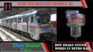 How Brake System Works in Metro Rail ( 3D Animation) #7/17 : Distributor Valve