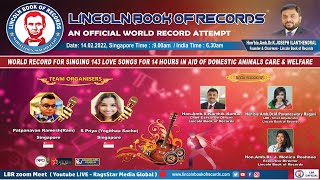 World Record for singing 143 Love songs for 14 hours in aid of domestic animals care \u0026 welfare