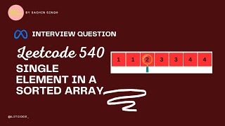 Single Element in a Sorted Array - Leetcode 540 - Python