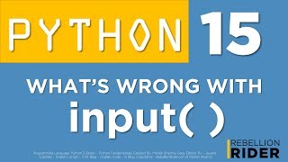 Python tutorial 15: How To Take User Input In Python by Manish Sharma