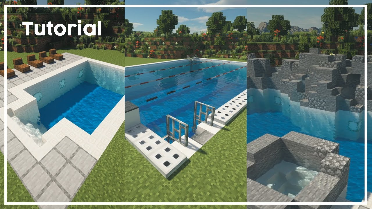 How To Make A Swimming Pool Minecraft Tutorial Youtube