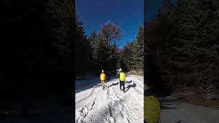 Hiking in the snow at Guancen Mountain, the source of the Fen River in Shanxi Province!