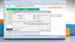How to use DSTDEVP function in Excel : Standard Deviation :Tutorial