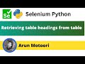 Retrieving table headings from table using Selenium Python (Selenium Python)