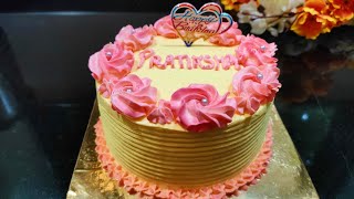 Simple Rosette Cake Design | Butterscotch Flavoured Cake | Virashmani's Cake’s |