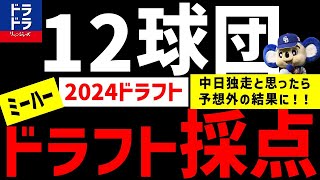 【忖度なし】2024ドラフト採点12球団決定版！中日独走の予想だったが・・・【ドラフト会議】一番ミーハードラフトしたのはどの球団？