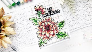 Crafty with Caly: Honey Bee Stamps Darling Dahlias