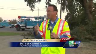 Tree limb knocks down power lines in Sutter County