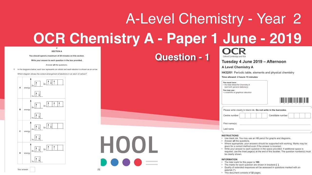 OCR - A Level Chemistry A - Past Paper June - 2019 - Paper - 1 ...