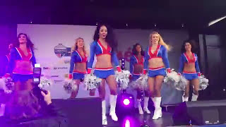 NFL All Star Cheerleaders (L.A. Rams) at NFLUK Tailgate Party, Twickenham, Londo