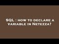 SQL : how to declare a variable in Netezza?