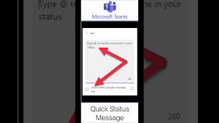 Microsoft Teams Help | Set a Temporary Status Message on Teams #shorts