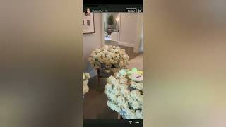 Kylie Jenner's home is flooded with flowers after she welcomed her second baby#kyliejenner