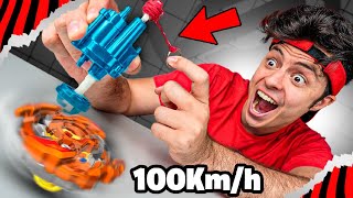 CRIEI O LANÇADOR DE BEYBLADE  MAIS FORTE DO MUNDO! (100 km/h)