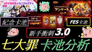 5周年FES/新手衝刺Legend/紀念卡池分析【七大罪/Seven Deadly Sins】