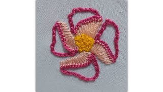 beautiful flower design | blanket stitch | chain stitch. #embroidery #handembroidery #needlework .