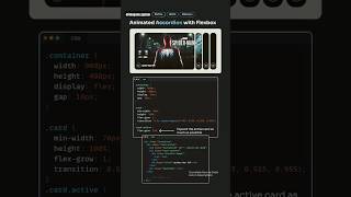 Animated Accordion with flexbox using html, css and js. #shorts #viral
