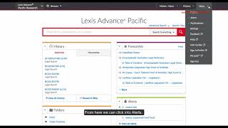 Lexis Advance Tutorial: More Menu Managing Alerts