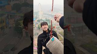 #z5568Bungee 😱🥲😳😲Jumping With Rope In Beautiful Place Adventures #shorts