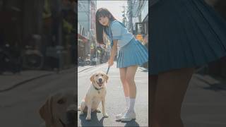 A Japanese Beauty Plays with a Labrador Retriever and fuses with it#americagottalent #agt #labrador