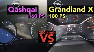 Acceleration Battle | Nissan Qashqai 1.3 DIG-T 160 vs Opel Grandland X 1.6 Turbo | 160 vs 180 PS