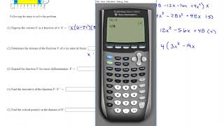 Calculus: Optimization: Open Box Problem 2