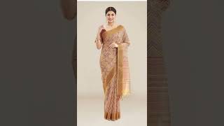 Kalyan Silks Geometric Cotton Blend Zari Saree