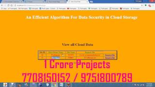 An Efficient Algorithm For Data Security in Cloud Storage - 1Crore Projects