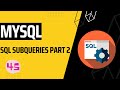 SQL SUBQUERY #mysql #sql