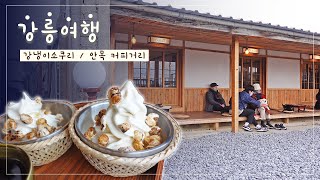 🐶강릉 1박 2일 코스 추천! 안목 커피거리, 강냉이소쿠리🌽 | 할로필름