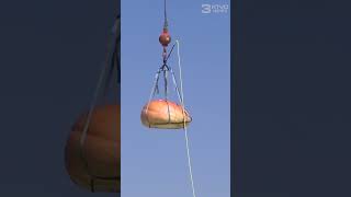 1935 pound gourd crushes car at the 8th annual Giant Pumpkin Bash in Bloomfield