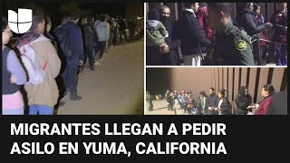 Cientos de migrantes siguen llegando cada noche a Yuma, Arizona, para solicitar asilo