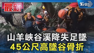 山羊峽谷溪降失足墜 45公尺高墜谷骨折｜TVBS新聞 @TVBSNEWS01