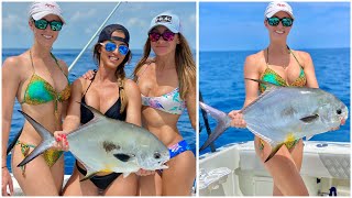 The GIRLS catch their FIRST Permit OFFSHORE fishing Florida