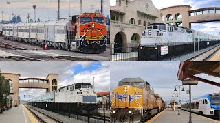 Railfanning San Bernardino FT BNSF Special Passenger Train, F59PHRs, GP60M-3, NS, \u0026 More! 3/6/2023