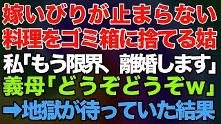 スカッとする話】嫁いびりが止まらない義母。ある日私の作った料理をゴミ箱に捨てた！私「もう限界、離婚します」　義母「どうぞどうぞｗ」→義母が地獄に落ちた結果ｗ【修羅場】