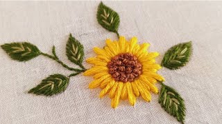 Satin Stitch Flower Embroidery Design Tutorial/Hand Embroidery Flower 🌼 Stitches