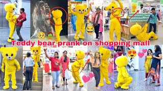 Teddy bear prank on shopping mall part 3 || funny dance & crazy reaction 😂🤣 #teddyboy #01team #funny