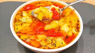 Healthy Vegetable Soup in 15 Minutes! Easy Homemade Vegetable Recipe!