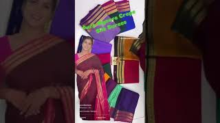 *Pure Mysore crepe silk  sarees with blouse piece Silk mark certified 120 Gsm  thickness Price 9000