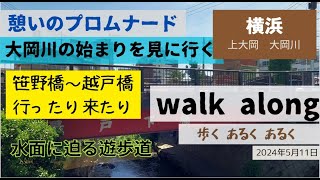 【walk along】歩く あるく あるく　大岡川プロムナード　越戸橋から笹野橋まで歩く