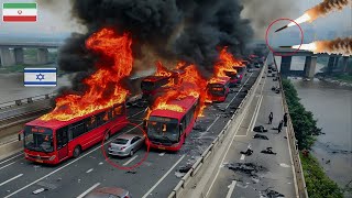 30 minutes ago! 30 buses carrying Israeli military officers were bombed by Iran in Tel Aviv