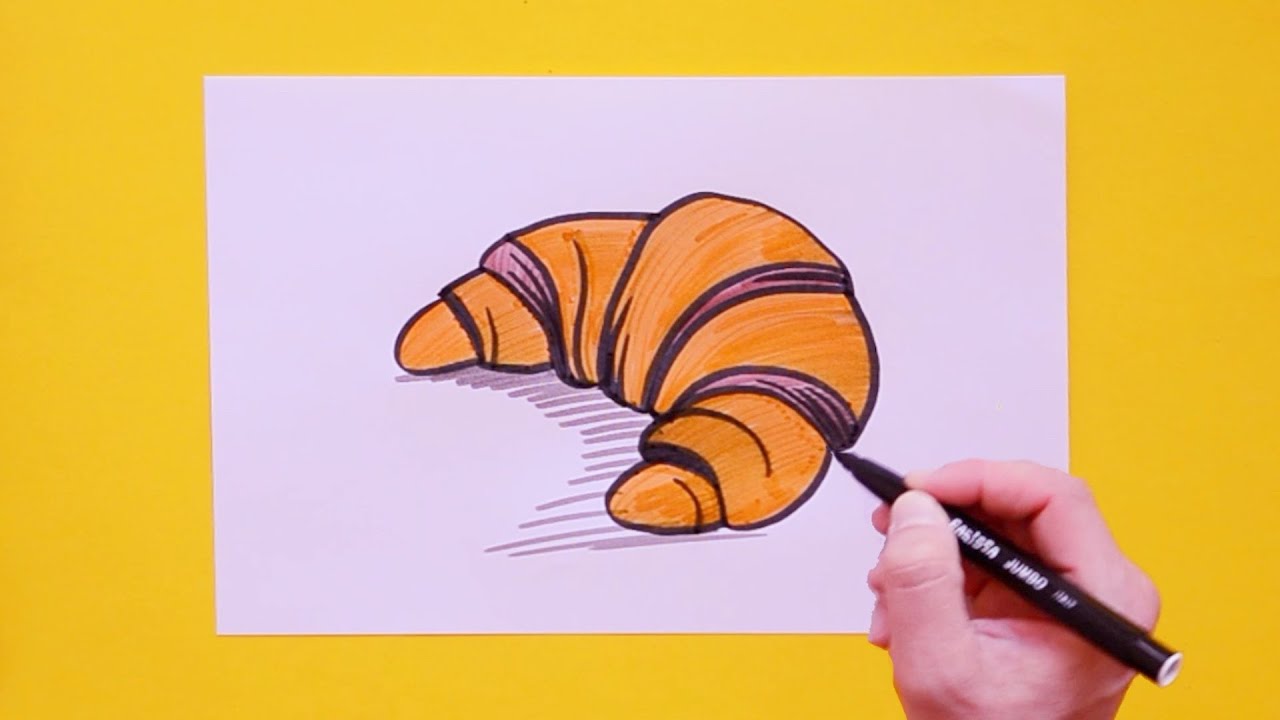 How To Draw A Croissant Youtube