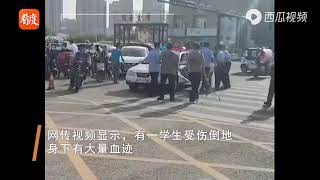 河北沧州任丘市一中学内突发砍人事件！嫌疑犯已被警方带走，疑似患精神病