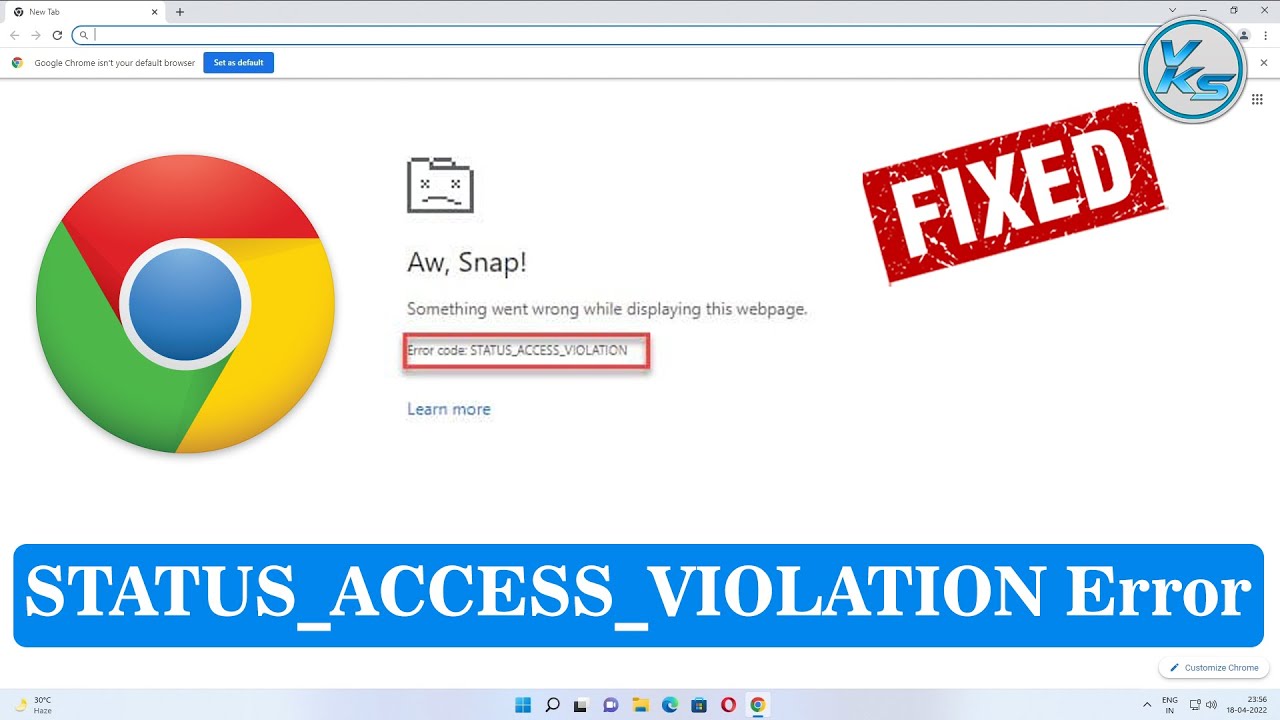 How To Fix STATUS_ACCESS_VIOLATION Error In Google Chrome - YouTube